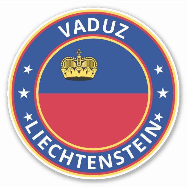 Pegatina Viajero Mundial - Vaduz, Liechtenstein (Anverso)