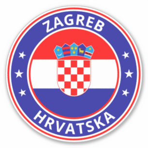 Pegatina Viajero Mundial - Zagreb, Hrvatska   Croacia