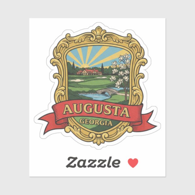 Pegatina Viajes a Augusta Georgia (Hoja)
