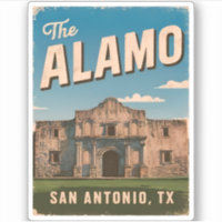 Viajes de época El Álamo Texas Retro Graphic