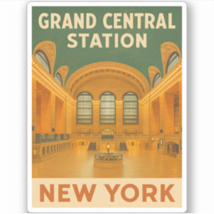 Pegatina Viajes de época Nueva York Grand Central Station
