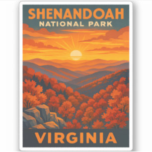 Pegatina Viajes de época Parque Nacional Shenandoah Virgini
