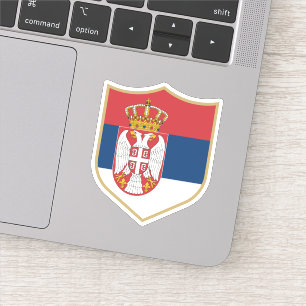 Pegatina Viajes patrióticos de bandera de Serbia