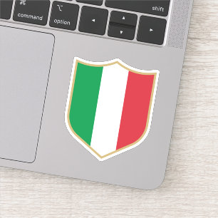 Pegatina Viajes patrióticos de emblema de la bandera de Ita