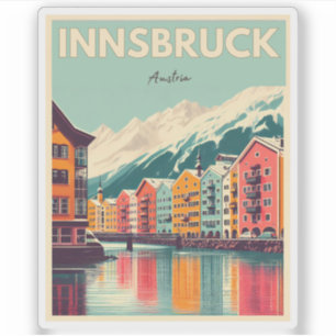 Pegatina Viajes retro Innsbruck Tirol - Regalos de los Alpe