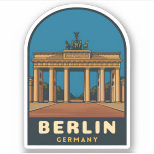 Pegatina Viajes Vintage Berlín Alemania Puerta de Brandebur