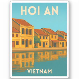 Pegatina Viajes Vintage Hoi An Vietnam Retro Escénico