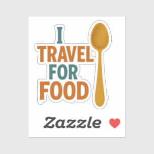 Pegatina Viajo Por Comida - Aventura De Cuchara Vintage
