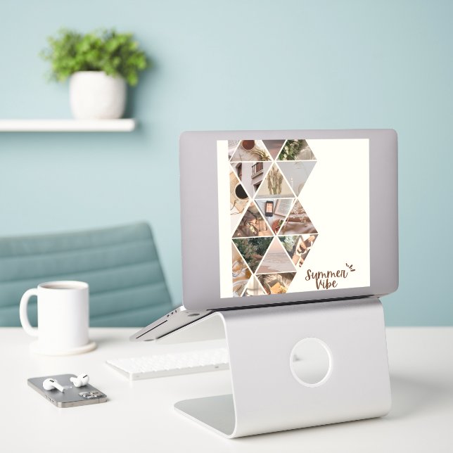 Pegatina Vibe De Verano, Quiero Estar Contigo, Color Beige (Ordenado portátil  en el escritorio)