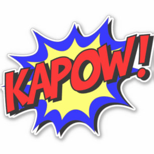 Pegatina Vibes de arte pop retro: ¡KAPOW! Efecto de texto c