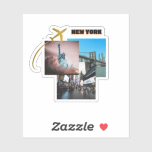 Pegatina Vibes de Nueva York - Collage de viajes urbanos