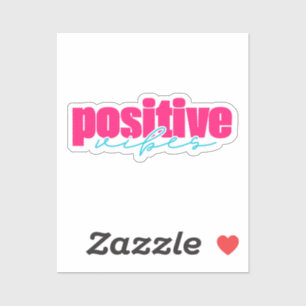 Pegatina Vibes positivas   Rosa caliente y Verde azulado
