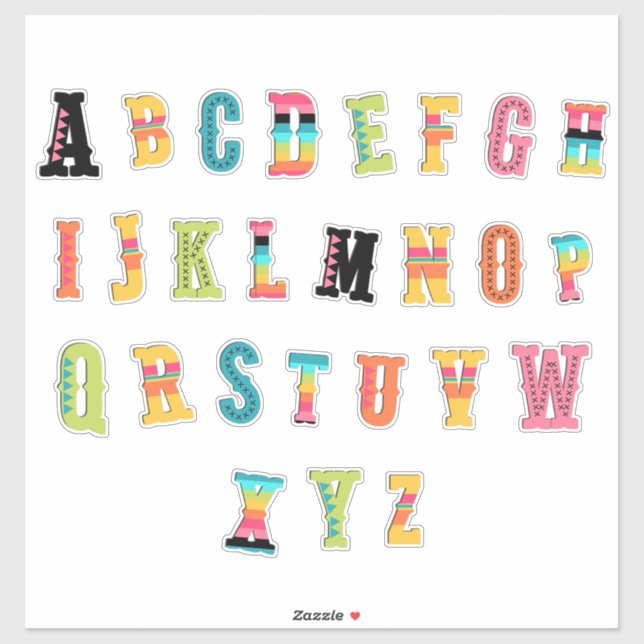 PEGATINA VIBOS LATINOS - A-Z - (Hoja)