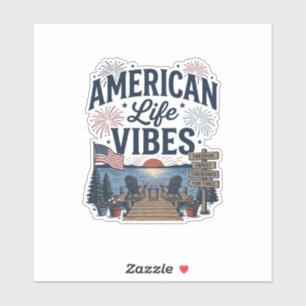 Pegatina Vibraciones de la vida americana Camiseta vectoria