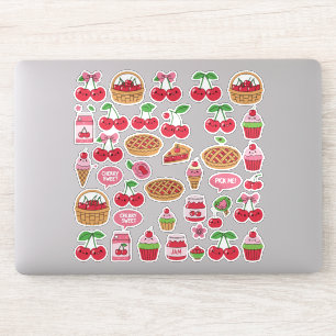 Pegatina Vibraciones rojas de cereza Kawaii Estética linda 