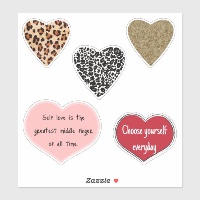 Pegatina Vibrant hearts romance wallpaper (Hoja)