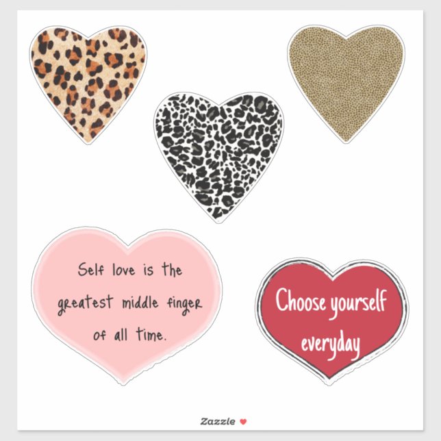 Pegatina Vibrant hearts romance wallpaper (Hoja)