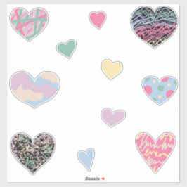 Pegatina Vibrant Multicolored Hearts