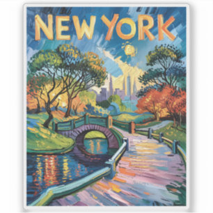 Pegatina Vibrante Central Park de Nueva York al estilo Van 