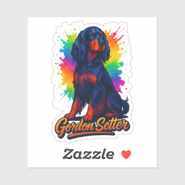 Pegatina Vibrante Gordon Setter Pop Art (Hoja)