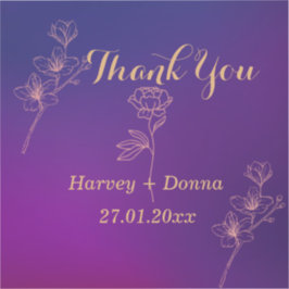 Pegatina Vibrante Magenta Purple Gracias Boda