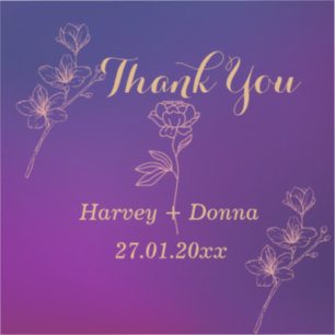 Pegatina Vibrante Magenta Purple Gracias Boda