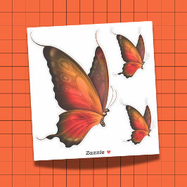 Pegatina Vibrante Naranja mariposa Personalizado-conjunto d