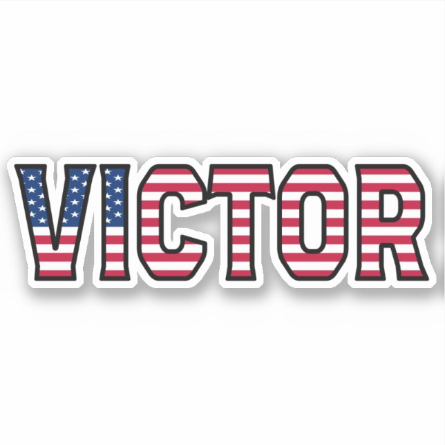 Pegatina Victor Name Vorname USA Sticker Stickerset (Anverso)