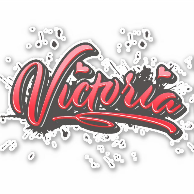 Pegatina Victoria red Heart Graffiti Aufkleber Sticker (Anverso)