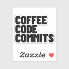 Pegatina Vida de ingeniero de software: café, código, confi