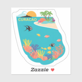 Pegatina Vida de isla al estilo de Curazao