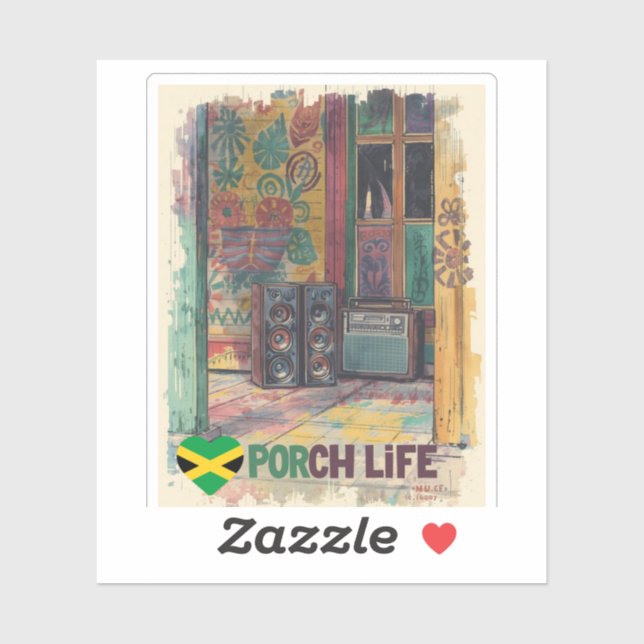 Pegatina Vida de porch de Jamaica (Hoja)