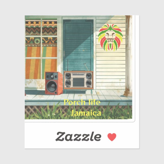 Pegatina Vida de porch de Jamaica (Hoja)