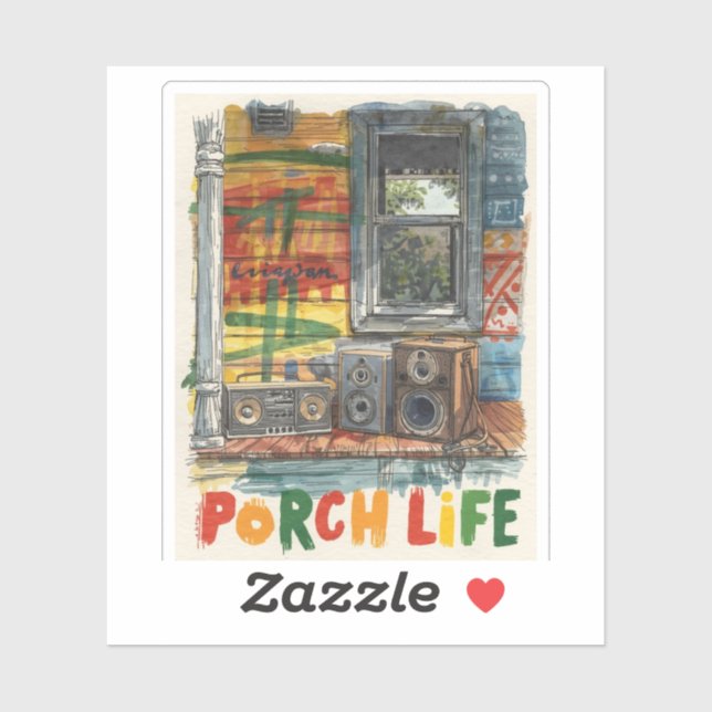 Pegatina vida de porch de Jamaica (Hoja)