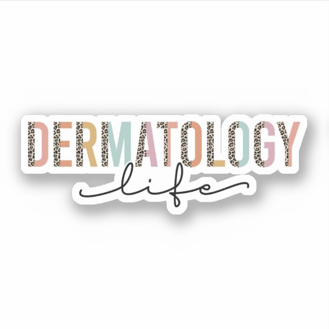 Pegatina Vida dermatológica, regalo dermatólogo, dermatolog (Anverso)