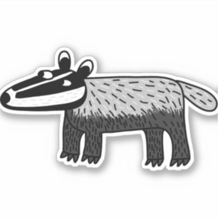 Pegatina Vida silvestre Badger Cute