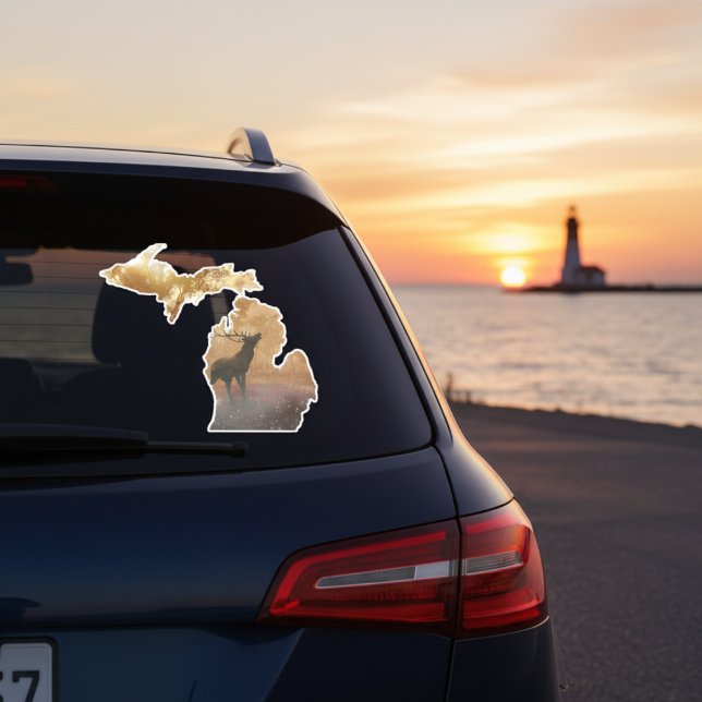 Pegatina Vida silvestre de Michigan - Elk (Michigan Wildlife - Elk Sticker)