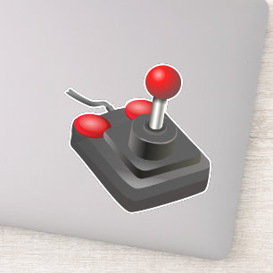 Pegatina Videojuego vintage de Joystick retro de escuela an