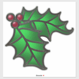 Pegatina Vidrio con manchas Holly y Berries