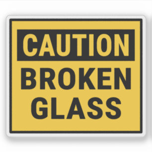 Pegatina Vidrio roto con precaución