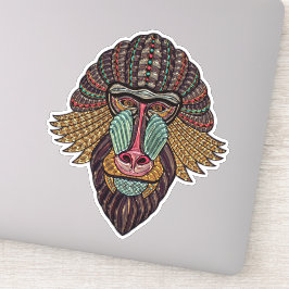 Pegatina Vidrio tendido pinta de babuino arte animal africa