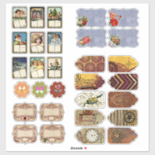 Pegatina Vieja Ilustración Jornal Planner Scrabooking