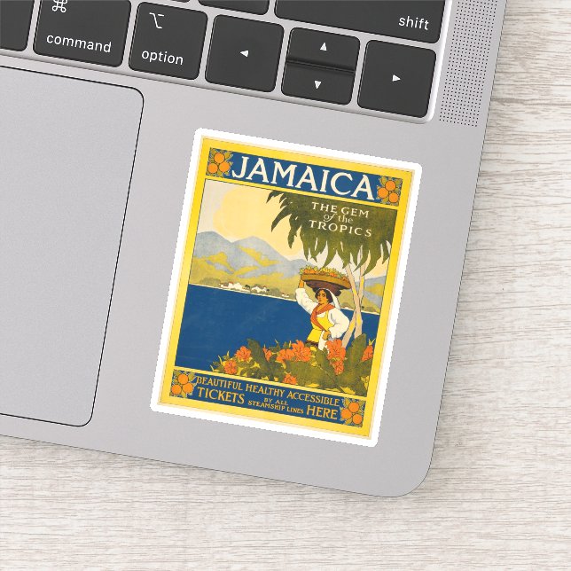 Pegatina Vieja Jamaica Gem of the Tropics Travel (Detalle)