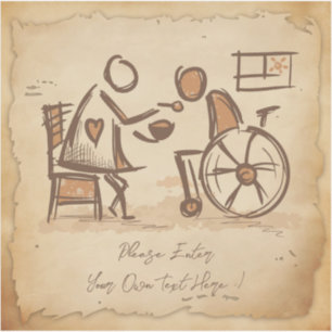 Pegatina Viejo cuidador de moda, asistente de Enfermería