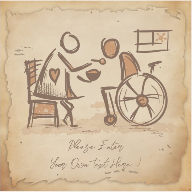 Pegatina Viejo cuidador de moda, asistente de Enfermería (Anverso)