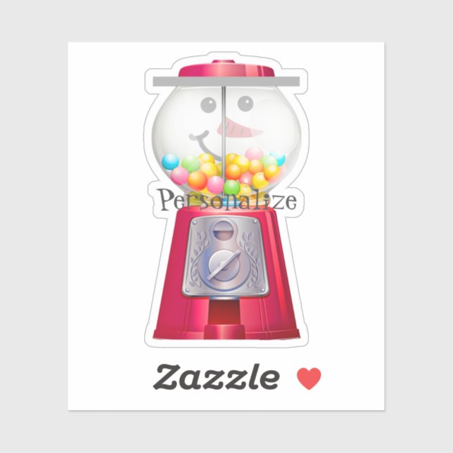 Pegatina Viejo globo de nieve de la máquina Gumball (Hoja)