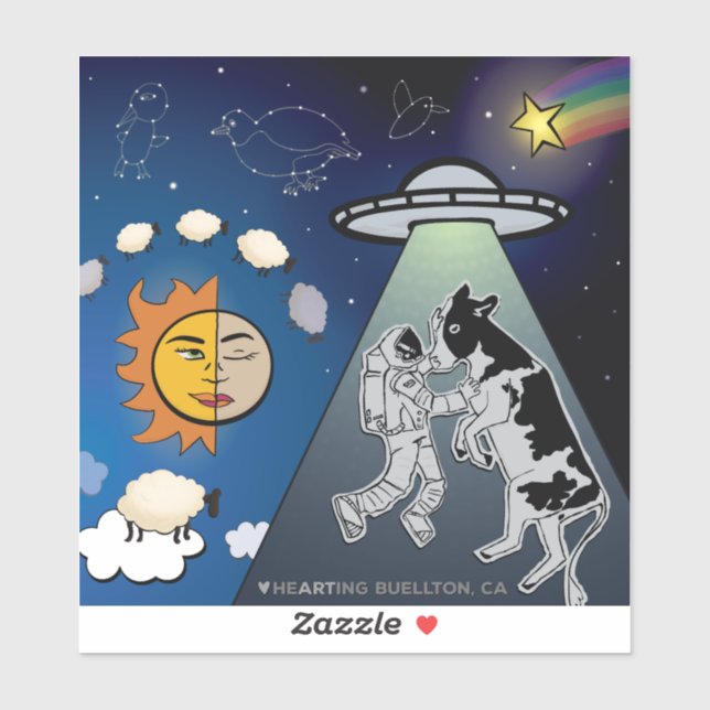 Pegatina - Viendo hacia arriba (Hoja)