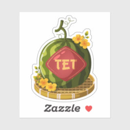 Pegatina Vietnamese Tet Lucky Watermelon Hoa Mai Flowers