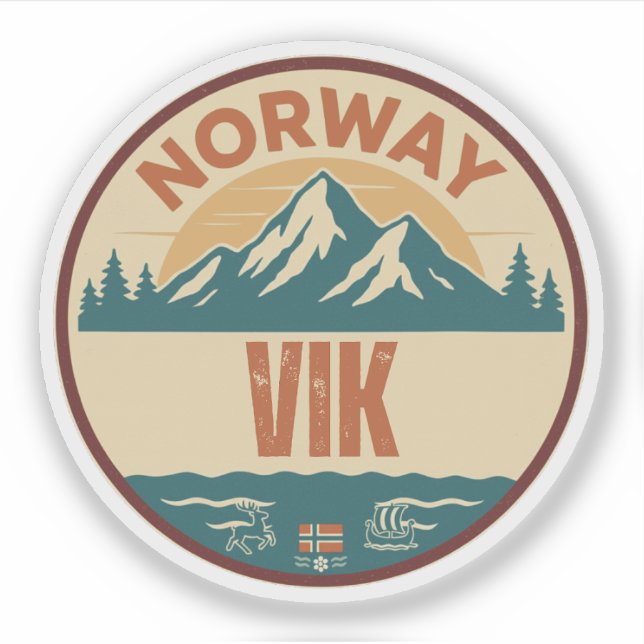 Pegatina Vik, Noruega Norge (Anverso)