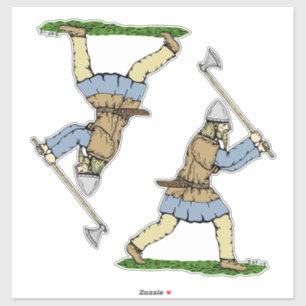 Pegatina Viking Warrior Wielding Broad-Ax